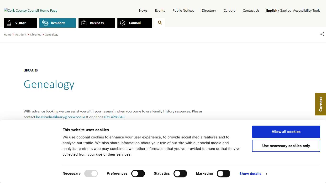 Genealogy Cork County Council