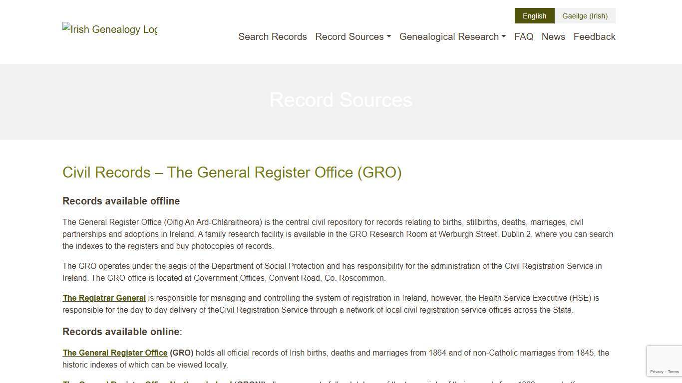 Record Sources - Irish Genealogy