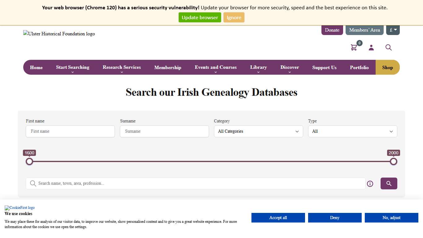 Search our Irish Genealogy Databases Ulster Historical Foundation